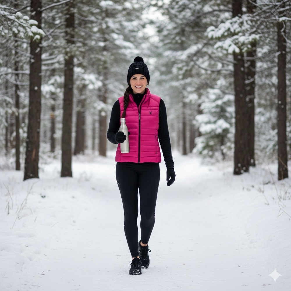 Spyder Puffer Vest Women’s Pink Prymo 500 Down Filled Mock Neck ski outerwear XL